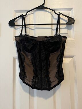 Urban Outfitters Black Lace Bustier Corset Top